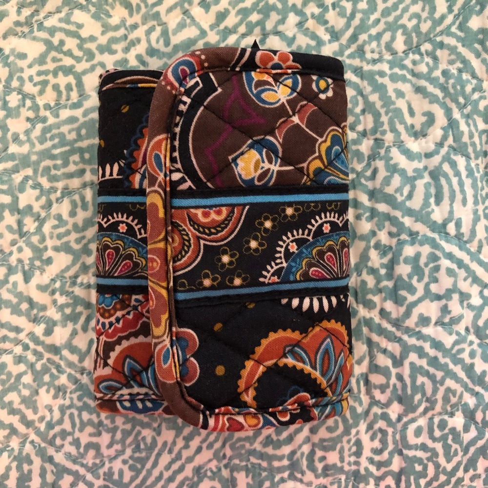 Vera Bradley Trifold  Brown Floral Wallet